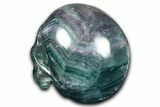 Purple/GreenBanded Fluorite Crystal Skull #382157-4